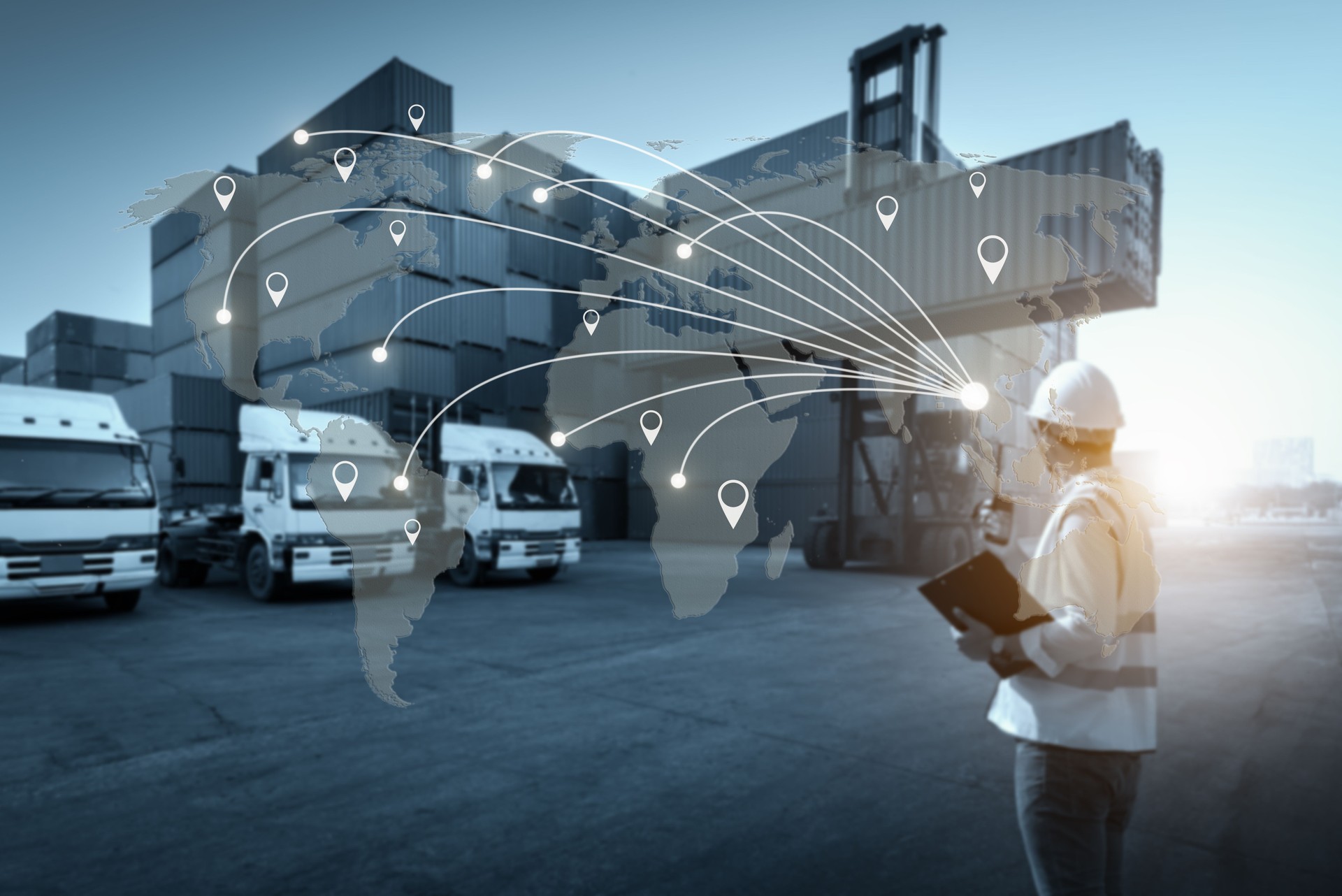 Best global connection of Industrial Container Cargo freight ship for Logistic Import Export background background